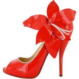 Кристиан Лоботин червени лачени обувки с цвете