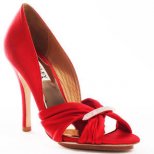 badgley mischka rosali - класическа сатенена червена обувка