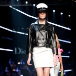 Dior 2011 бяла пола и черно кожено яке