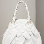Валентино бяла чанта с плетени дръжки