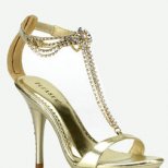 Прекрасни открити златни обувки