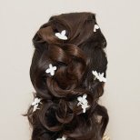 елегантна прическа с бели цвет