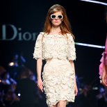 Dior 2011 рокля дантела цвят шампанско