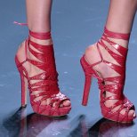 Червен сандали с връзки