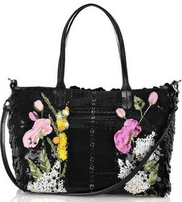 Валентино Малка чанта с пайети и цветя