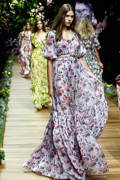 Dolce and Gabbana макси рокля с висока талия