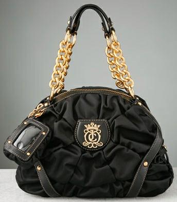Juicy Couture черна чанта със златна верига