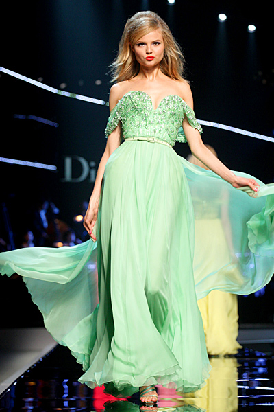 Dior 2011 макси рокля в зелено