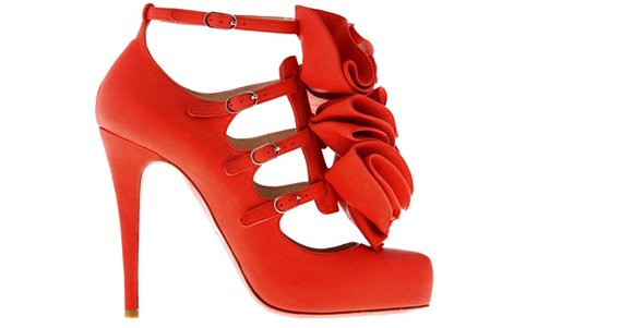christian louboutin dillian червени обувки на ток с цветя