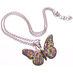 Модно Колие с Цветна Пеперуда