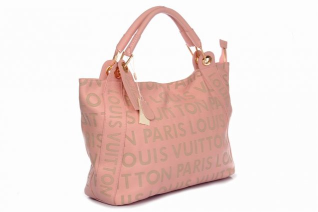 LV-розова чанта с две дръжки с пръстени 