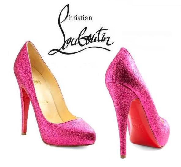 christian louboutin блестящи розови обувки
