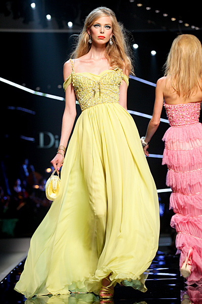 Dior 2011 макси рокля в жълто