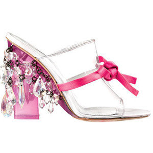 Прада - обувки с диаманти и розова пандел