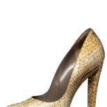 Елегантни обувки на ток златисто и сребристо на люспи Donna Karan Есен-Зима 2011