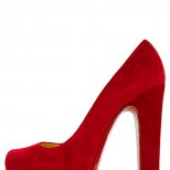 Супер високи обувки с платформа червен велур Christian Louboutin Есен-Зима 2011