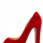 Червени велурени обувки на висок ток с отворени пръсти Christian Louboutin Есен-Зима 2011