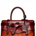 Кафява кожена делова чанта с лице с косъм Reed Krakoff Есен-Зима 2011