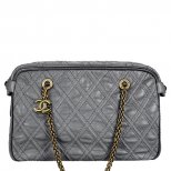 Малка сива кожена чанта с цип Chanel Есен-Зима 2011