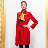 Ярко червено вталено палто Предесенна колекция Moschino 2011