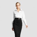 Черна пола с висока талия и бяла риза Предесенна колекция Icons от Diane von Furstenberg 2011