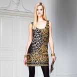 Къса рокля животински мотиви Предесенна колекция Versace 2011