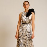 Дълга рокля бял леопард Предесенна колекция Carolina Herrera 2011