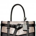 Голяма делова чанта от кожа с лице сив текстил Reed Krakoff Есен-Зима 2011