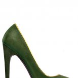 Обувки на висок ток зелена кожа Aperlai Есен-Зима 2011