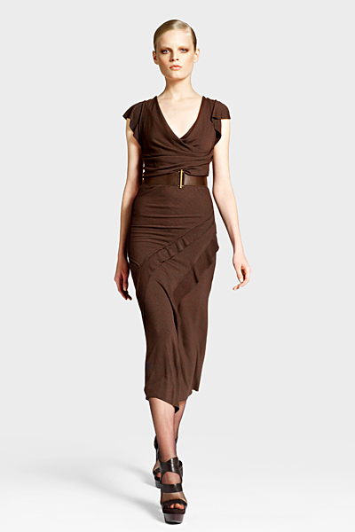 Кафява рокля без ръкави под коляното Предесенна колекция Icons от Diane von Furstenberg 2011