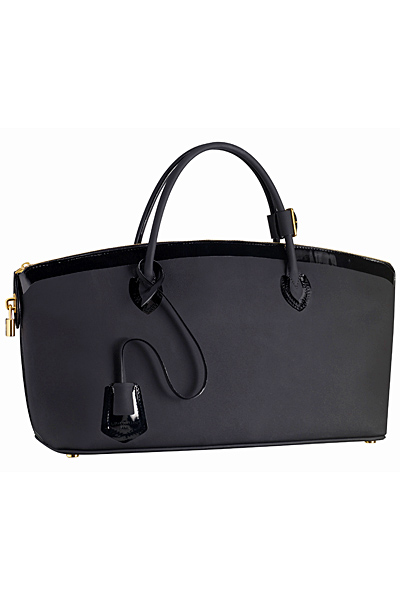 Плитка широка чанта сива с черен кант Louis Vuitton Есен-Зима 2011