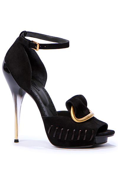 Елегантни черни обувки с каишка на токче Versace Есен-Зима 2011