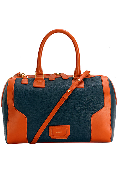Чанта куфарче кожа петролено зелена с оранжеви дръжки Jaeger Есен-Зима 2011
