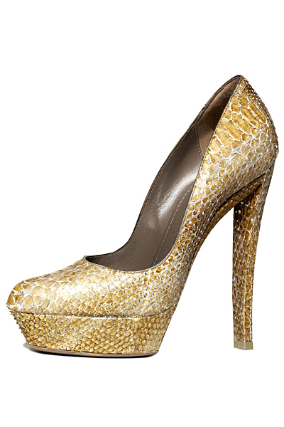 Елегантни обувки на ток златисто и сребристо на люспи Donna Karan Есен-Зима 2011