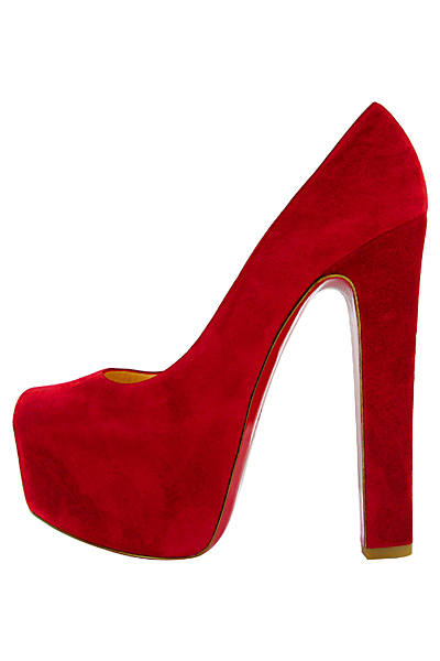 Супер високи обувки с платформа червен велур Christian Louboutin Есен-Зима 2011