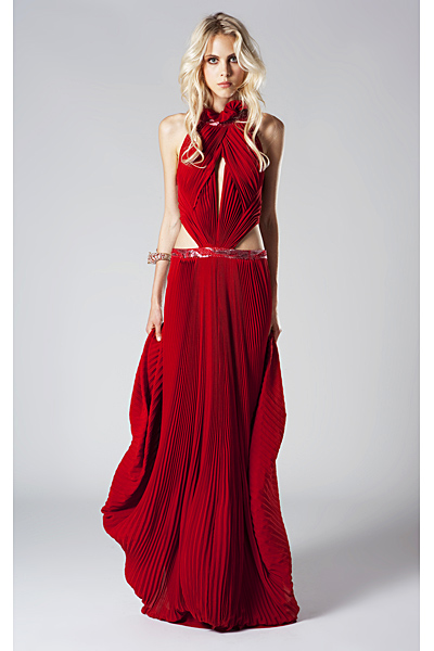 Roberto Cavalli 2011 червена дълга коктейлна рокля