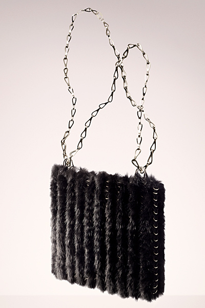 Малка чанта с косъм черна Paco Rabanne за Есен-Зима 2011