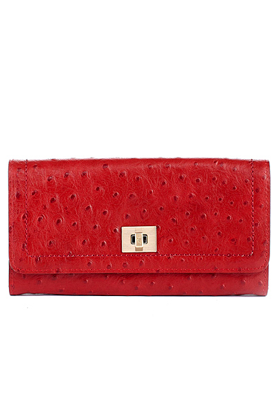 Коктейлна чанта червена кожа Diane von Furstenberg Есен-Зима 2011