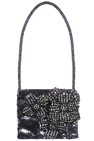 Малка черна чанта с пайети и камъни Alberta Ferretti Есен-Зима 2011