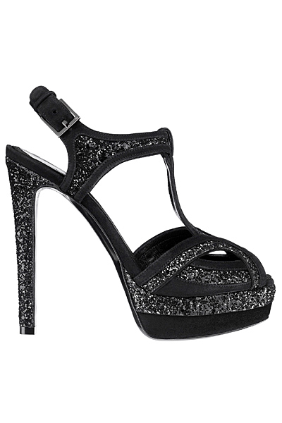 Изрязани обувки на висок ток черни с камъчета Dior Зима 2011