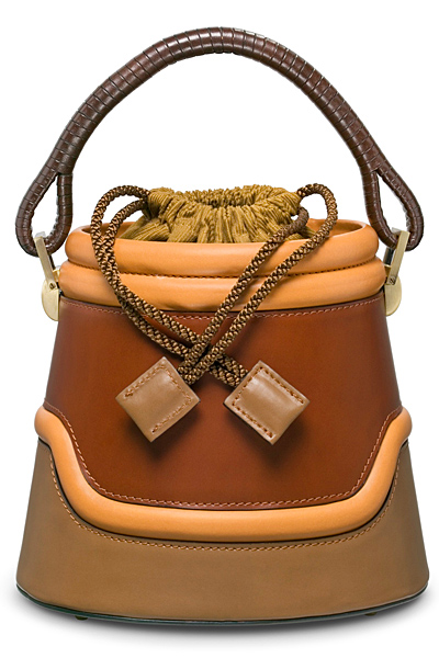 Чанта с форма пресечен конус кафява кожа Kenzo Есен 2011