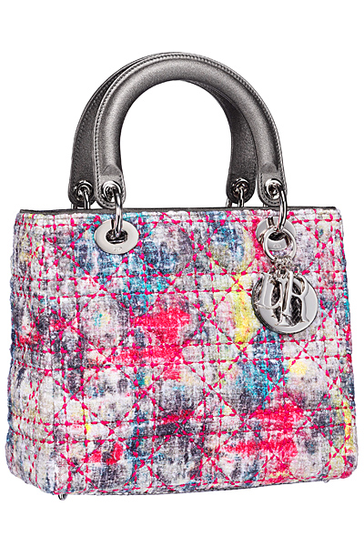 Знакова чанта Dior текстил с цветни пръски Зима 2011