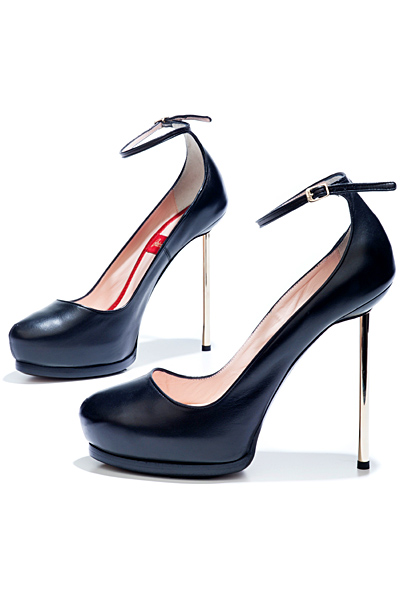 Обувки на висок ток с каишка черна кожа Brioni Есен-Зима 2011