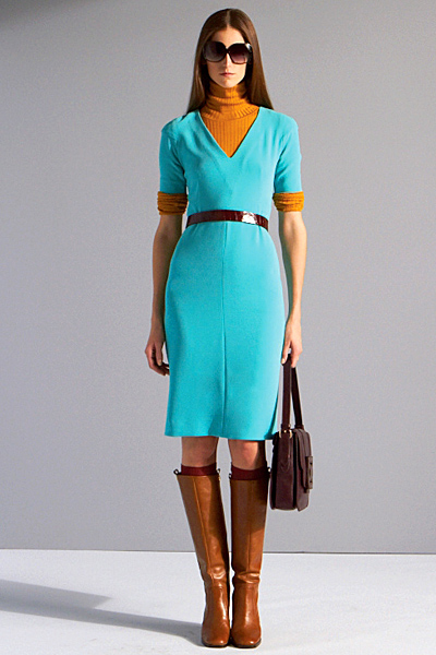 Едноцветна рокля /сукман в небесно синьо Предесенна колекция на Diane von Furstenberg 2011