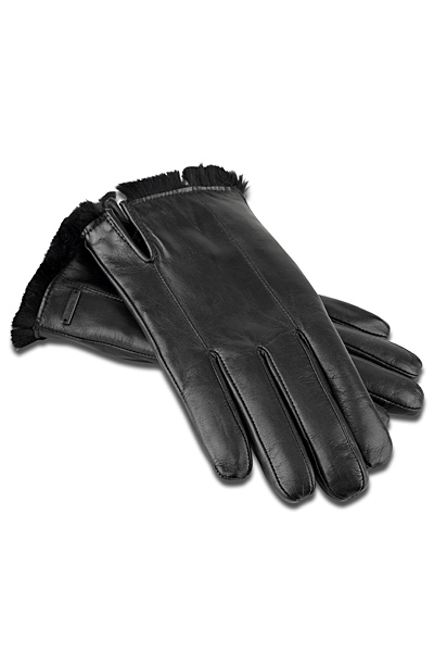 Ръкавици от черна кожа с пух Hugo Boss Есен-Зима 2011