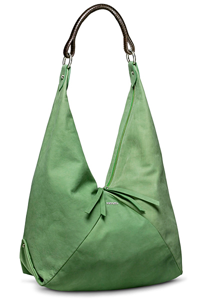 Чанта за рамо от кожа свежо зелена Kenzo Есен 2011