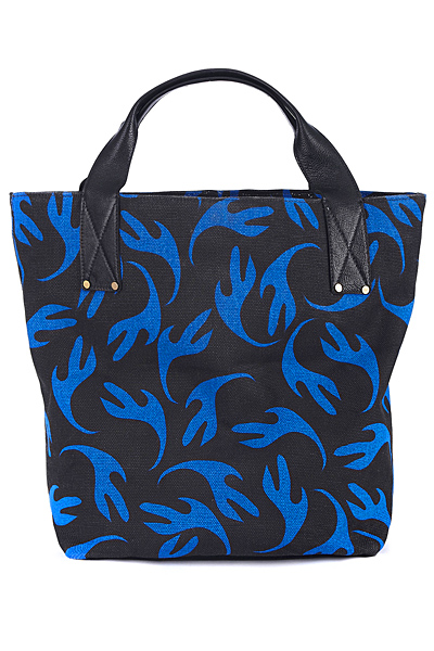 Голяма чанта с къси дръжки синьо и черно Diane von Furstenberg Есен-Зима 2011