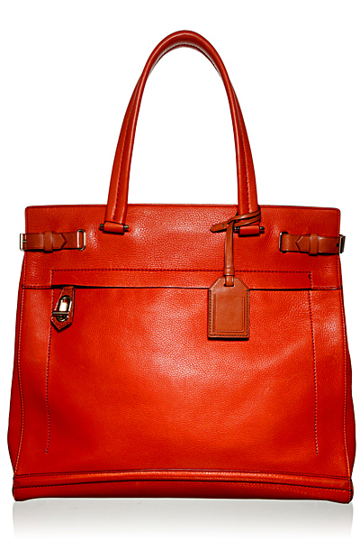 Голяма чанта лек трапец ярко червена кожа Reed Krakoff Есен-Зима 2011