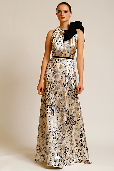Дълга рокля бял леопард Предесенна колекция Carolina Herrera 2011