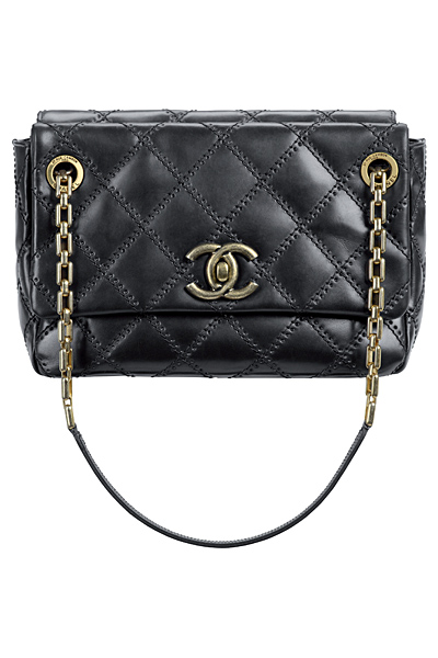 Черна парти чанта с дръжка верига Chanel Есен-Зима 2011